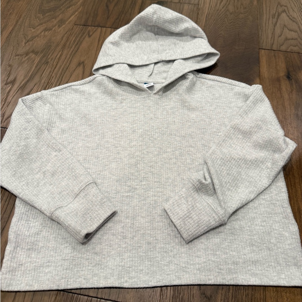 Old Navy Ribbed Cropped Hooded Sweatshirt M 8